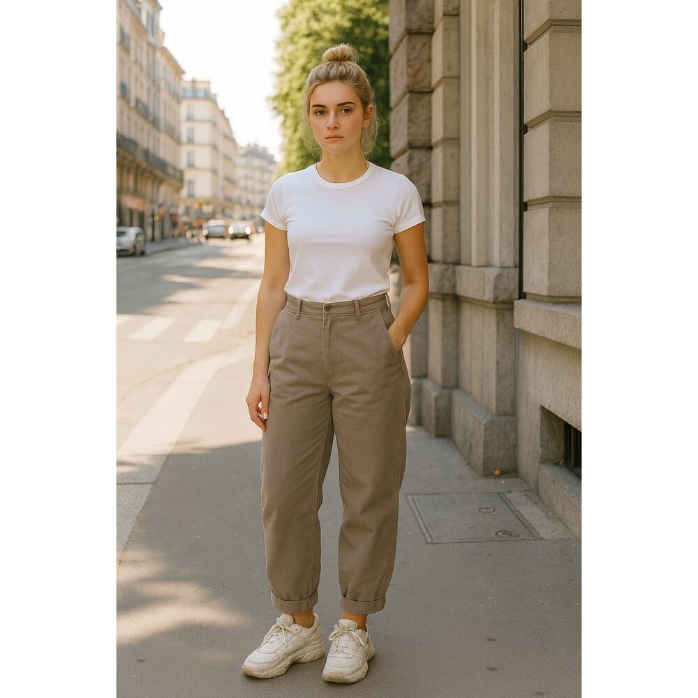 NWT Everlane Barrell Pant in Khaki Baggy Relaxed Fit‎ size 0